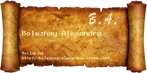 Beleznay Alexandra névjegykártya